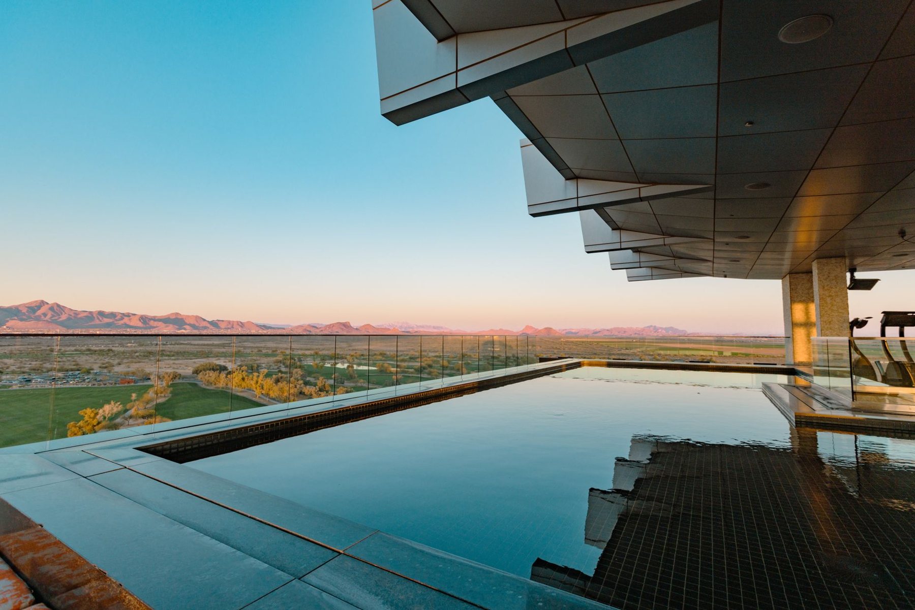 Landscape lighting at dusk in Scottsdale, AZ
